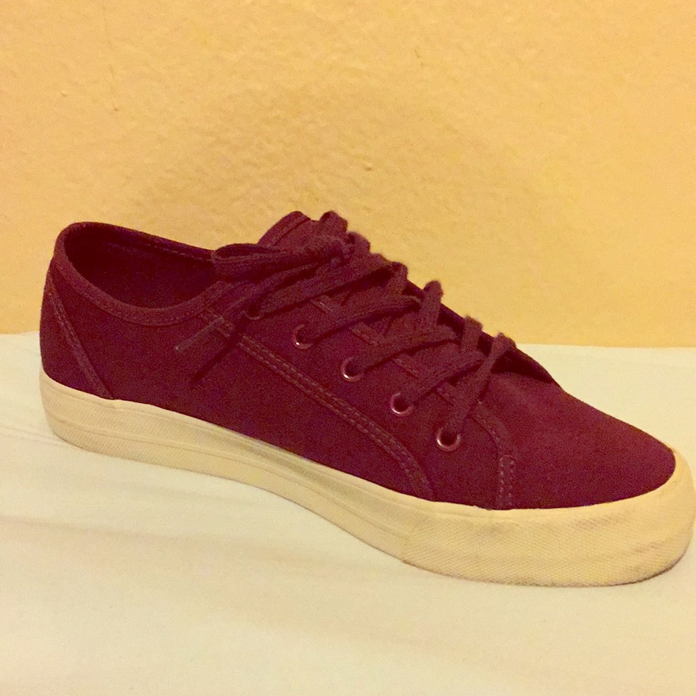 Maroon Lace Up Sneakers